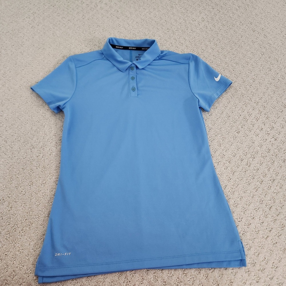 Nike Golf Dri-FIT Polo Shirt Womens size Small Blue Short Sleeve Top - Picture 3 of 9